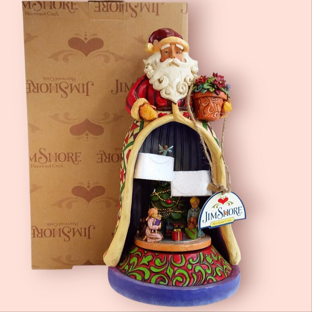 2006 Jim Shore Christmas Spirit Lives Within Musical Santa Lighted Revolving NEW